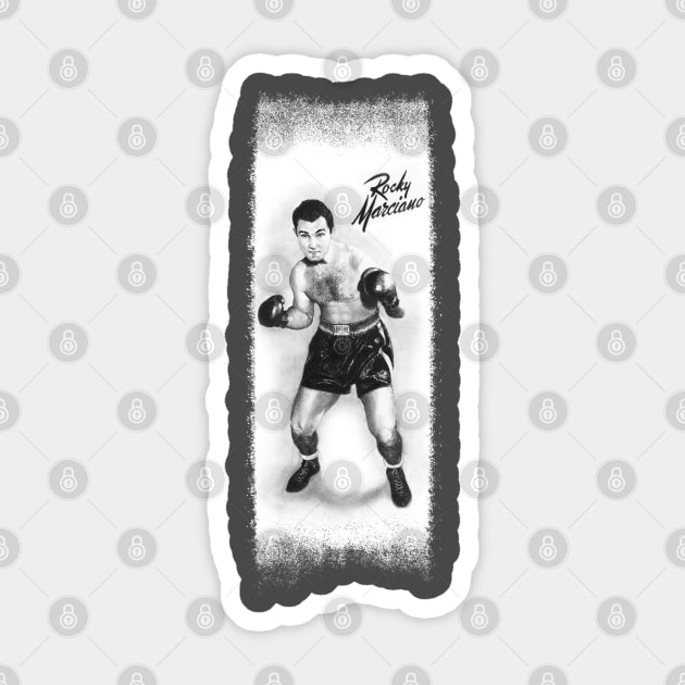 Undefeated Boxing Champion Rocky Marciano tee Sticker by pencilartist